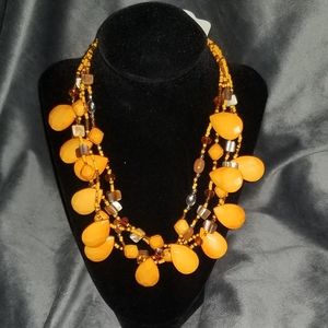 VLD Orange Multi Strand Necklace